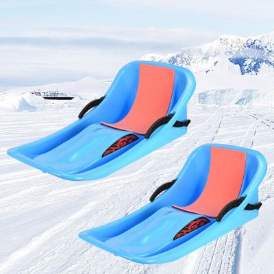 Double-Handled Children's Sledges, Two-Person Winter Sledges, Sledges with Pull Ropes, Sledges with Backrests, Frost-Resistant and Hard-Wearing Sledges
