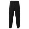 Tie Pants Trend Youth Casual Men's Warm Plus Velvet Overalls Pants Feet Men's Pants Jean Pants (Black, L) view 3