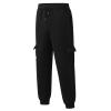 Tie Pants Trend Youth Casual Men's Warm Plus Velvet Overalls Pants Feet Men's Pants Jean Pants (Black, L) view 4