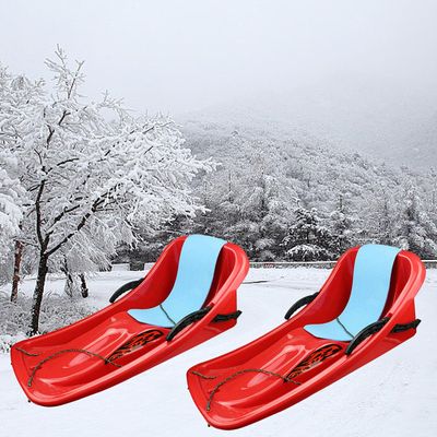 Double-Handled Children's Sledge, Two-Person Winter Sledge, Thickened Sledge, Sledge with Pull Rope, Frost-Resistant and Wear-Resistant Sledge