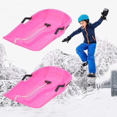 Children's Sledges, Thickened Winter Sledges, Sledges with Brakes and Pull Ropes, Hard-Wearing Winter Sledges, Plastic Sledges