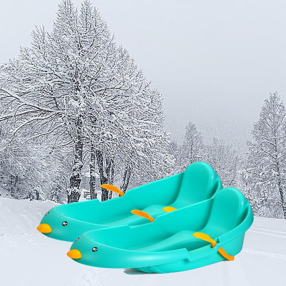 Children's Snowboard Sledges, Double-Handled Sledges, Thickened Wear-Resistant Sledges, Winter Sledges, Frost-Resistant Plastic Sledges, Sledges with Backrests