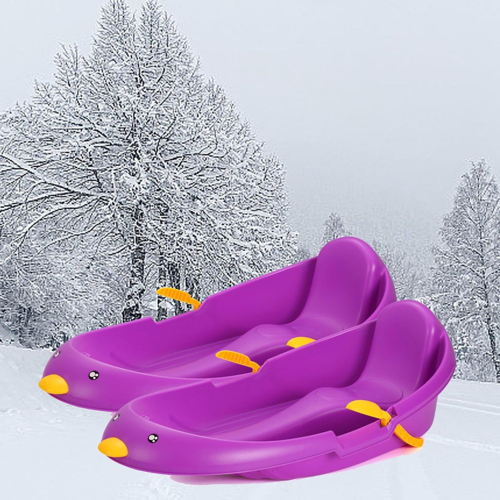 Children's Snowboard Sledges, Double-Handled Sledges, Thickened Wear-Resistant Sledges, Winter Sledges, Frost-Resistant Plastic Sledges, Sledges with Backrests