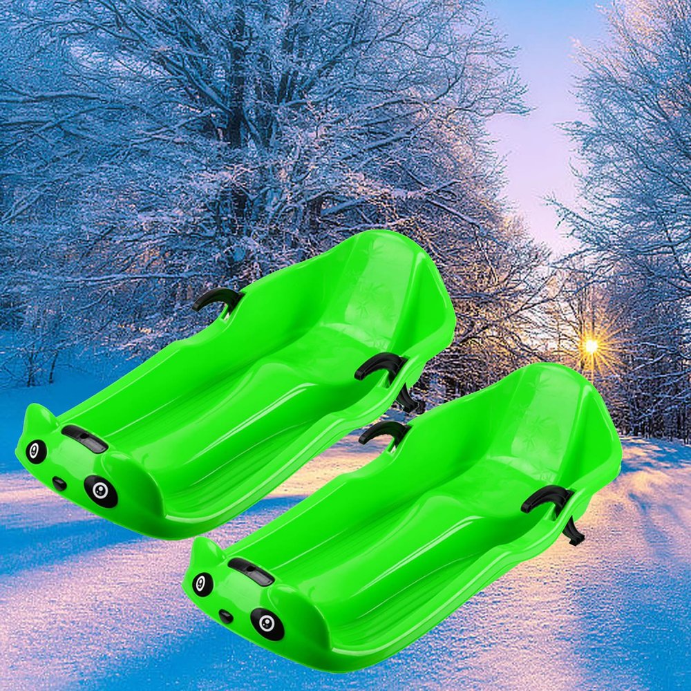 Double Handle Children's Sled, Winter Sled, Anti-Freeze Wear Sled, Double Two-Seater Thickened Sled, Sled with Pull Rope