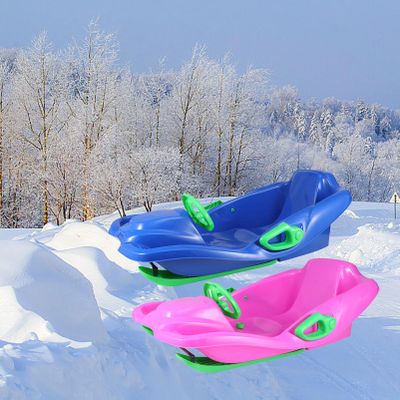 Children's Skis, Winter Thickened Sled, Two-Person Two-Seater Thickened Sled, Frost-Resistant and Wear-Resistant Sled, Sled with Pull Rope