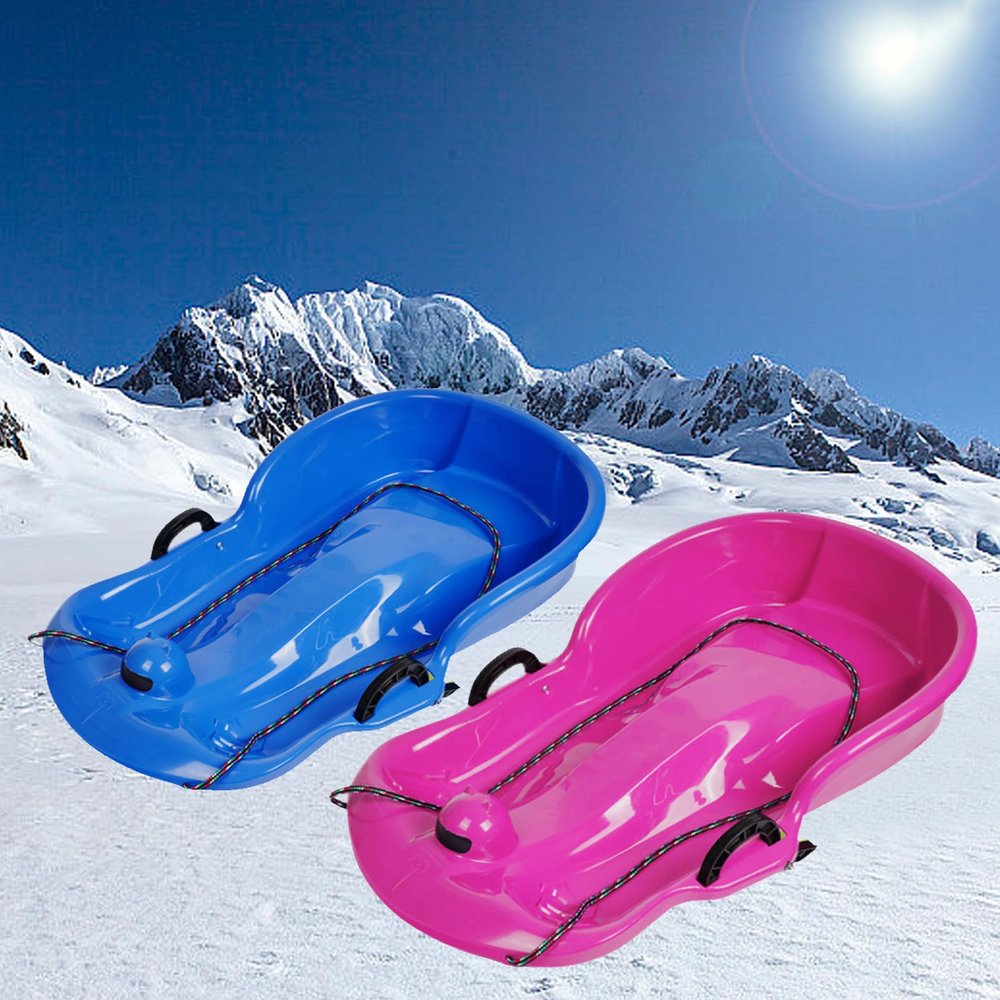 Children's Sledges, Winter-Resistant Sledges, Thickened Two-Person Sledges, Sledges with Brake Pull Ropes, Sledges with Backrests