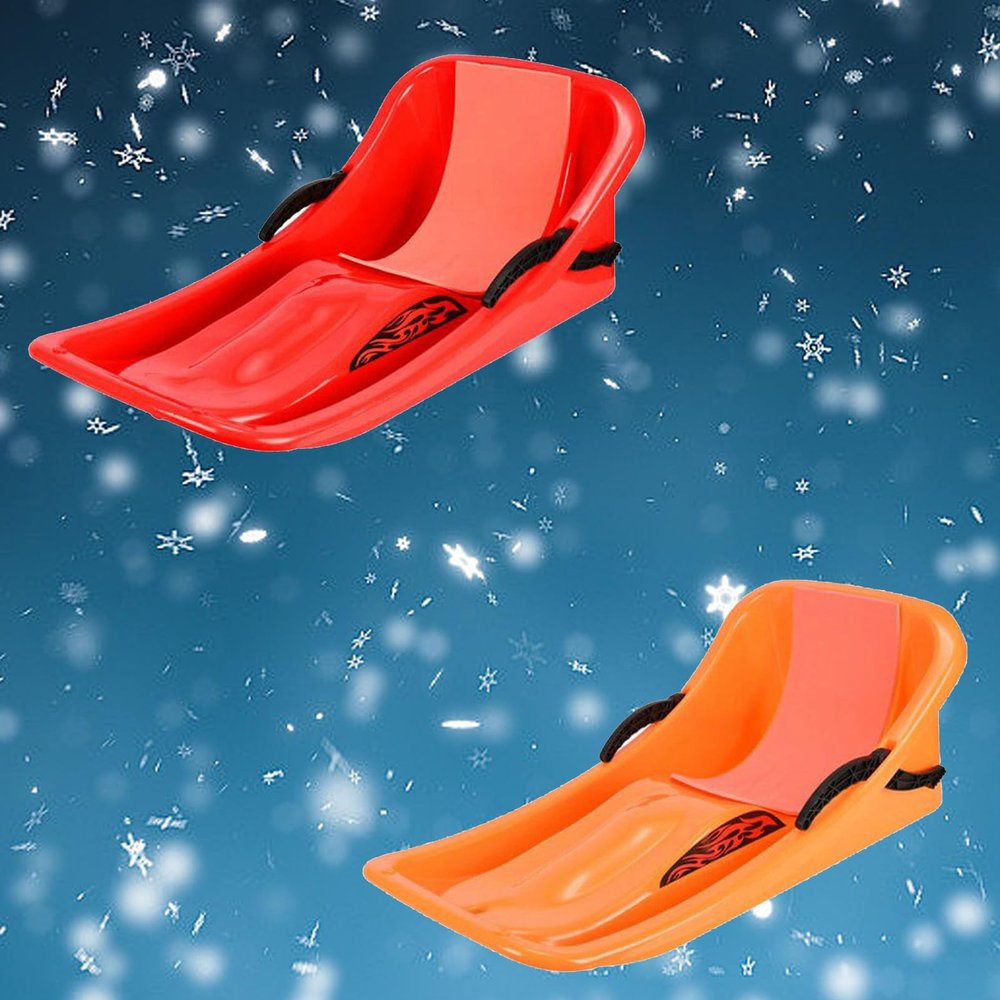 Children's Skis, Winter Plastic Sledges, Double Thickened Sledges, Frost-Resistant and Wear-Resistant Sledges, Adult Sledges with Backrests