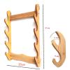 SUYUDD Wall Mount Sword Stand Wooden, Katana Samurai Sword Display Rack Hanger Sword Holder for Katana Wakizashi Sword Flute Fishing Rods view 3