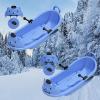 Winter Sled, Frost-Resistant Sled, Plastic Sled, Thickened Sled, Children's Cartoon Bear Sled, Sled with Wheels and Big Backrests view 1