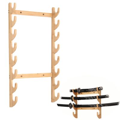 Katana Sword Stand Wall Mount | Multilayer Floor Standing Sword Stand Swords Rack, Sword Display Holder Vertical Sword Hanger, Martial Arts Sword Stand 8 Tier Wall Mounted (1-13 Floors)