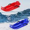Thickened Winter Sled, Double Handle Children's Sled, Two-Person Padded Sled, Frost-Resistant Wear Sled, Plastic Sled with Backrest view 1