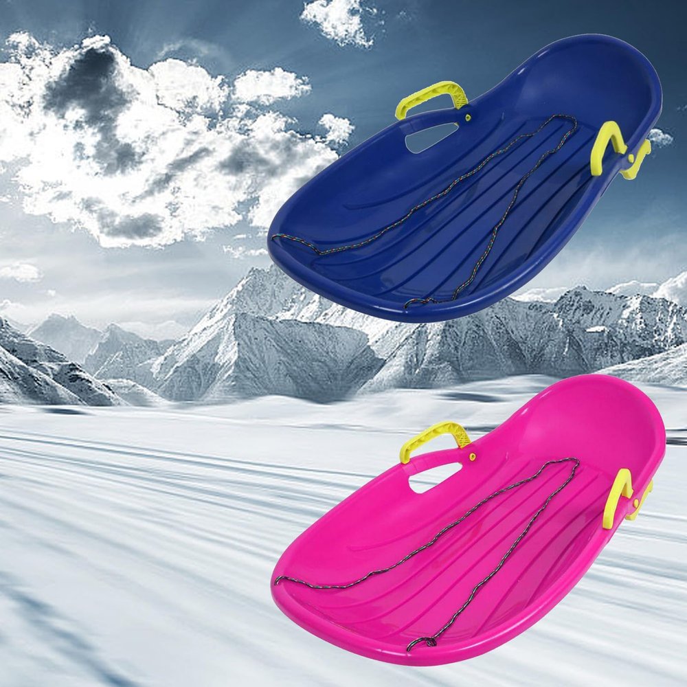 Children's Sledges, Frost-Resistant and Wear-Resistant Sledges, Thickened Plastic Sledges, Winter Tandem Sledges, Sledges with Brakes and Pull Ropes