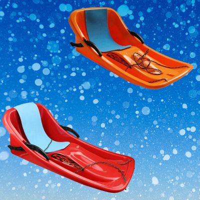 Winter Children's Sledge, Double Handle Children's Sledge, Anti-Freeze Wear Sledge, Double Seat Thickened Sledge, Sledge with Pull Rope