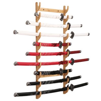 Katana Sword Stand Wall Mount | Multilayer Floor Standing Sword Stand Swords Rack, Sword Display Holder Vertical Sword Hanger, Martial Arts Sword Stand 8 Tier Wall Mounted (1-13 Floors)
