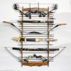 Sword Holder Sword Display Wall Mount Wood Katana Stand 6-Tier Samurai Display Rack, Wand Holder Sword Wall Hanger for Katana Sword Flute Fishing Rods Lightsaber Stand view 3