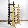 SUYUDD Katana Holder Multi-Layer Floor Sword Display Stand, 16/18/20/24 Tier Wood Sword Hanger Sword Rack Lightsaber Stand, Classic Hollow Katana Holder, Flute, Fishing Rod, Light Tube Stands, Black view 3