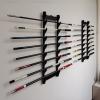 Wall Mount Sword Holder Display Stand, Wood Sword Holder Rack for Martial Arts Axe, Knife, Dagger, Lightsaber and Fishing Rod Holder Etc view 4