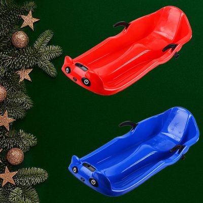 Double Handle Children's Sledge, Winter Sledge, Anti-Freezing and Wear-Resistant Sledge, Double Thickened Sledge, Sledge with Pull Rope
