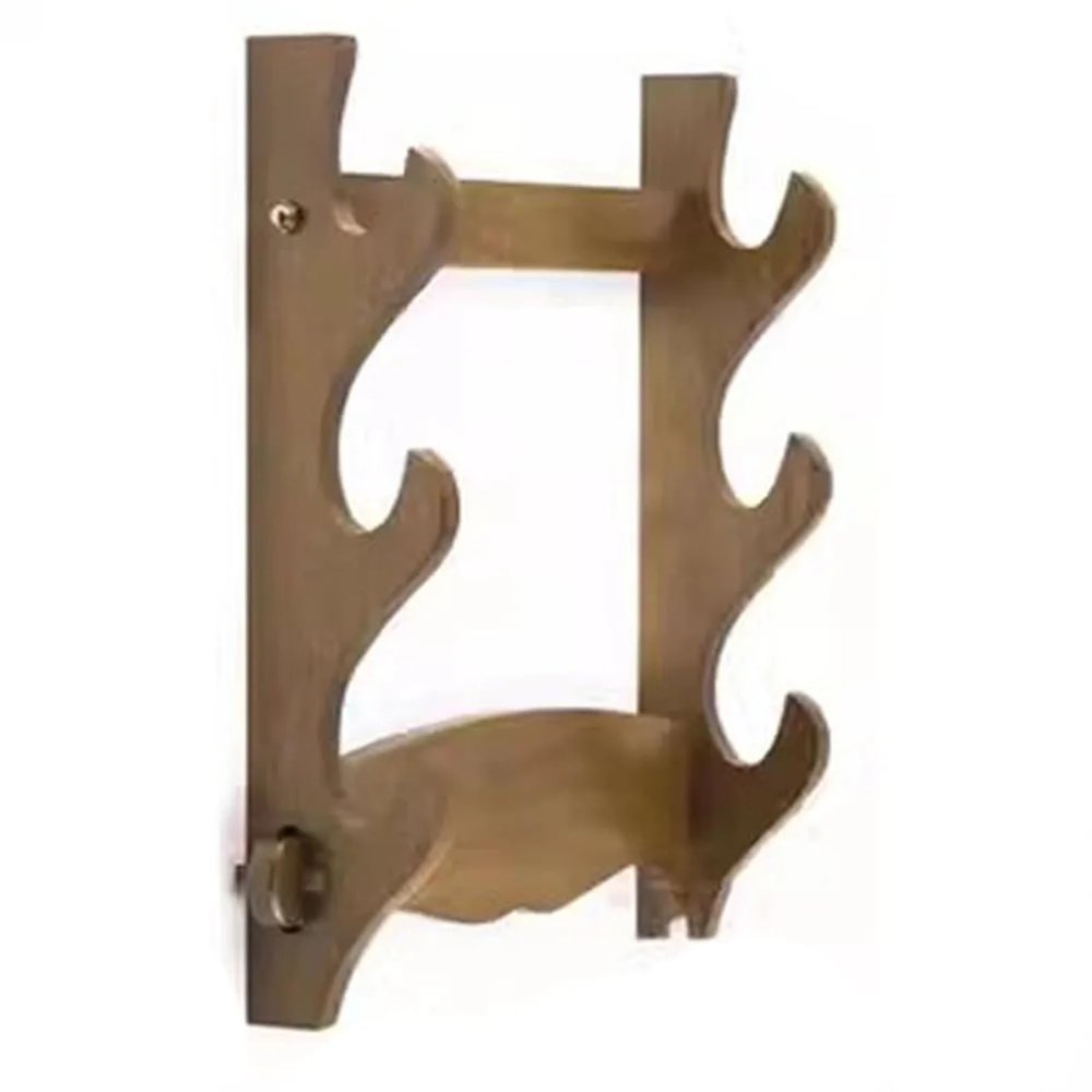 Wall Mount Sword Holder Display Stand, Wood Sword Holder Rack for Martial Arts Axe, Knife, Dagger, Lightsaber and Fishing Rod Holder Etc