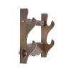 SUYUDD Wall Mount Sword Holder Display Stand, Wood Sword Holder Rack for Martial Arts Axe, Knife, Dagger, Lightsaber and Fishing Rod Holder Etc, 2 Layer view 1