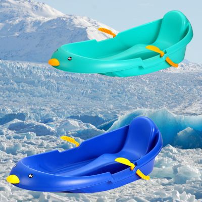 Children's Sledges, Thickened Wear-Resistant Sledges, Winter Plastic Sledges, Adult Sledges with Backrests