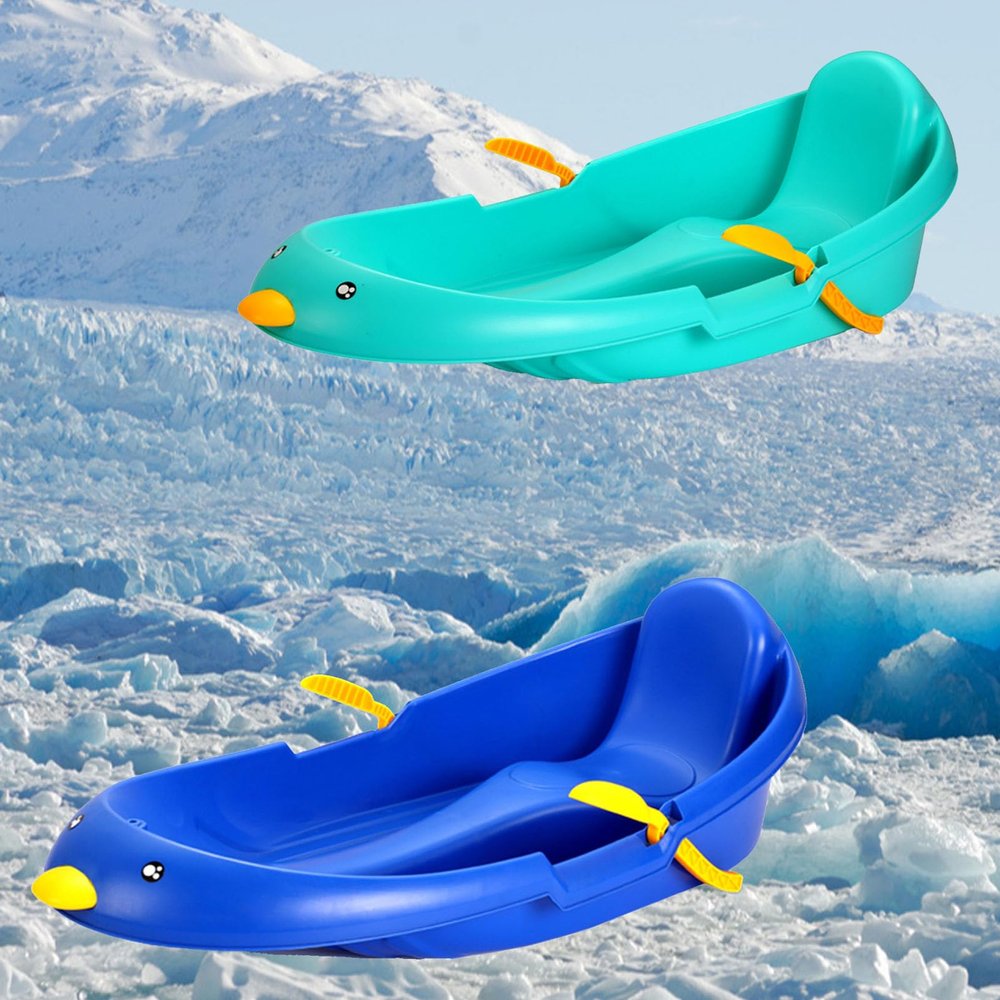 Children's Sledges, Thickened Wear-Resistant Sledges, Winter Plastic Sledges, Adult Sledges with Backrests