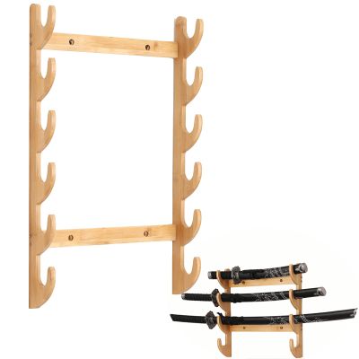 Katana Sword Stand Wall Mount | Multilayer Floor Standing Sword Stand Swords Rack, Sword Display Holder Vertical Sword Hanger, Martial Arts Sword Stand 8 Tier Wall Mounted (1-13 Floors)