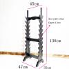 Katana Holder Multi-Layer Floor Sword Display Stand, 16/18/20/24 Tier Wood Sword Hanger Sword Rack Lightsaber Stand, Classic Hollow Katana Holder, Flute, Fishing Rod, Light Tube Stands view 2