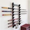 1-6 Tier Sword Holder Wall Mount Samurai Sword Stand Display Katana Wall Hanger Sword Racks, Martial Art Sword Stands - Wooden Multilayer Floor Standing Sword Hanger view 4