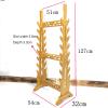 Katana Holder Multi-Layer Floor Sword Display Stand, 16/18/20/24 Tier Wood Sword Hanger Sword Rack Lightsaber Stand, Classic Hollow Katana Holder, Flute, Fishing Rod, Light Tube Stands view 2