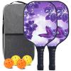 Pickleball Paddles | Featuring a Multilayer Fiberglass and Graphite Pickleball Paddle Face | SX3 Honeycomb Core | Traction and Stability (Fairy Butterflies) view 1