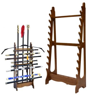 Sword Holder Katana Stand, Samurai Katana Holder | Solid Wood Floor Standing Knife Holder, 10/12-Ply 3/5-Hole Sword Rack Display Knife Hanger Bracket Rack Can Hold All Types of Swords