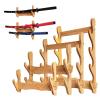 SUYUDD Wall Mount Sword Stand Wooden, Katana Samurai Sword Display Rack Hanger Sword Holder for Katana Wakizashi Sword Flute Fishing Rods view 3
