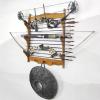 Sword Holder Sword Display Wall Mount Wood Katana Stand 6-Tier Samurai Display Rack, Wand Holder Sword Wall Hanger for Katana Sword Flute Fishing Rods Lightsaber Stand view 3