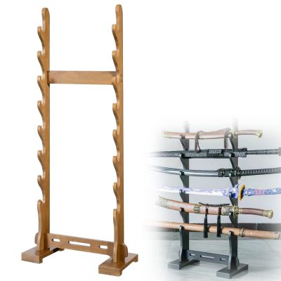 SUYUDD Sword Display Stand Katana Holder Wood Sword Hanger Samurai Sword Rack 6/8/10/16/24-Layer Vertical Lightsaber Holder, Multilayer Floor Standing Wand Holder Fishing Rod Storage Organizer