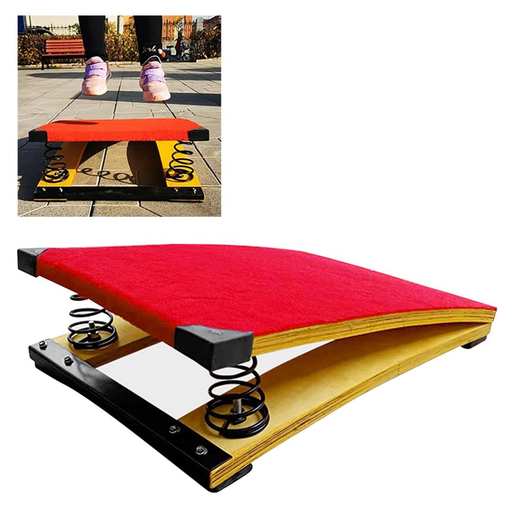 Vault Gymnastics Springboard for Home, Kids Spring Board with 2 Springs & Padded Carpet, Junior Sport Equipment for School/Gym/Training