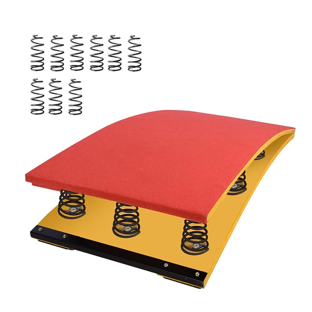 Durable Gymnastics Springboard with Red Anti-Skid Jump Pad for Adults Kids, Curved Springboard for Sports Club/Martial, Improving ing Skills (Size : 6 SPRINGS120X60X26CM) ()