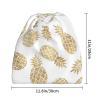 Mens Womens Winter Beanie Hat Scarf Set Warm Knit Thick Fleece Lined Cap Neck Warmer,Golden Pineapple Background Print view 3