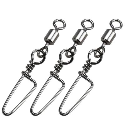 ENERHIKE Fishing Snap Swivel High Strength Rolling Swivel with Coastlock Snap Steel Swivel 100LB Saltwater Freshwater Fishing Corrosion Resistant 50pcs