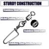 ENERHIKE Fishing Snap Swivel High Strength Rolling Swivel with Coastlock Snap Steel Swivel 100LB Saltwater Freshwater Fishing Corrosion Resistant 50pcs view 2