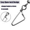 ENERHIKE Fishing Snap Swivel High Strength Rolling Swivel with Coastlock Snap Steel Swivel 100LB Saltwater Freshwater Fishing Corrosion Resistant 50pcs view 4