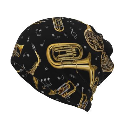 MCosu Mens Womens Winter Beanie Hat Scarf Set Warm Knit Thick Fleece Lined Cap Neck Warmer,Musical Instruments Print