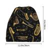 MCosu Mens Womens Winter Beanie Hat Scarf Set Warm Knit Thick Fleece Lined Cap Neck Warmer,Musical Instruments Print view 3