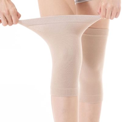 LUNCHS Thermal Knee Braces for Women, Elastic Arthritis Compression Knee Sleeve for Cycling/Running/Sports Warmer Knee Pads (Color : Beige, Size : Small)
