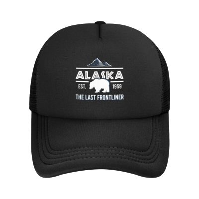Alaska The Last Frontliner 1959 Trucker Hat Women Mesh Baseball Cap Sun Hat Cowboy hat Fishing hat Men Dad Hat Black