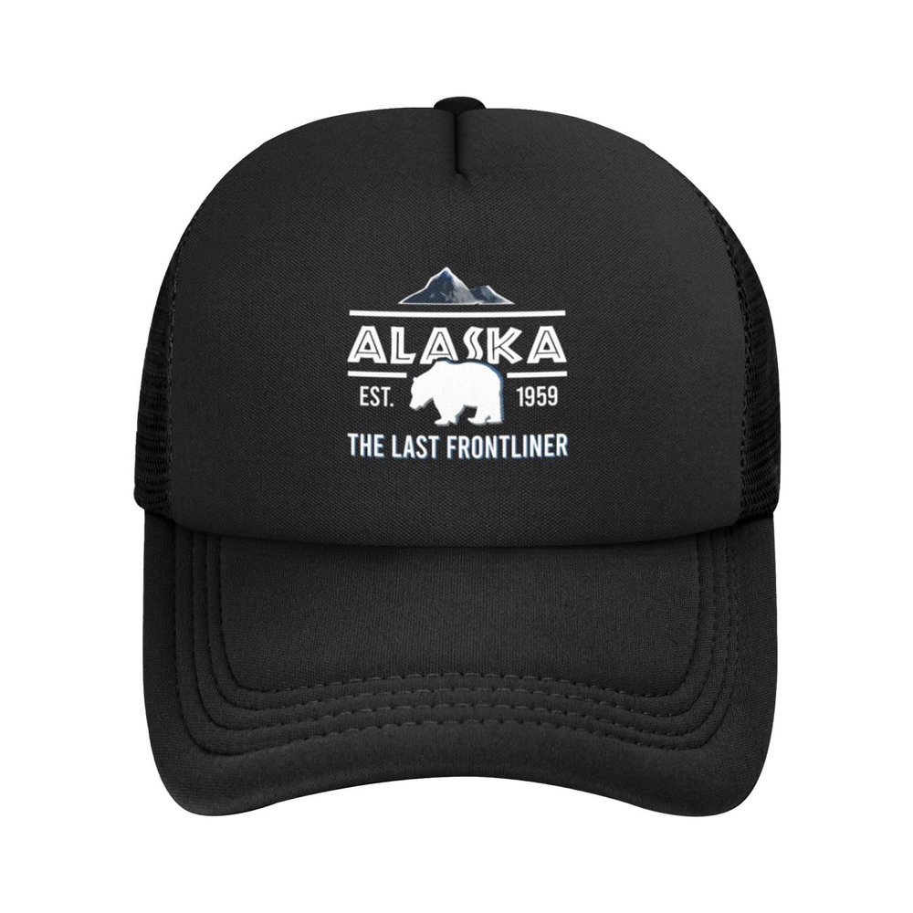 Alaska The Last Frontliner 1959 Trucker Hat Women Mesh Baseball Cap Sun Hat Cowboy hat Fishing hat Men Dad Hat Black