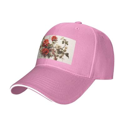 YYHWHJDE Vintage Vine Flower Picture Unisex Baseball Cap Pink : Breathable, Lightweight
