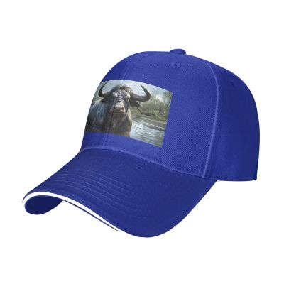 YYHWHJDE Water Buffalo Picture Unisex Baseball Cap Black : Breathable, Light, Blue, One Size