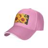 YYHWHJDE Wildflower sunflowe Picture Unisex Baseball Cap Pink : Breathable, Lightweight view 1