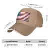 YYHWHJDE Vintage American USA Flag Pattern Unisex Baseball Cap Natural : Breathable, Lightweight view 4
